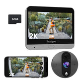 2K Peephole Doorbell Camera & 4.3-Inch Screen