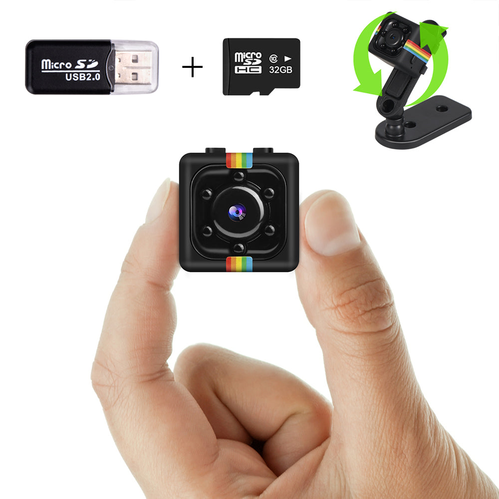 SQ11 Mini Spy Camera 1080P with 32GB TF Card