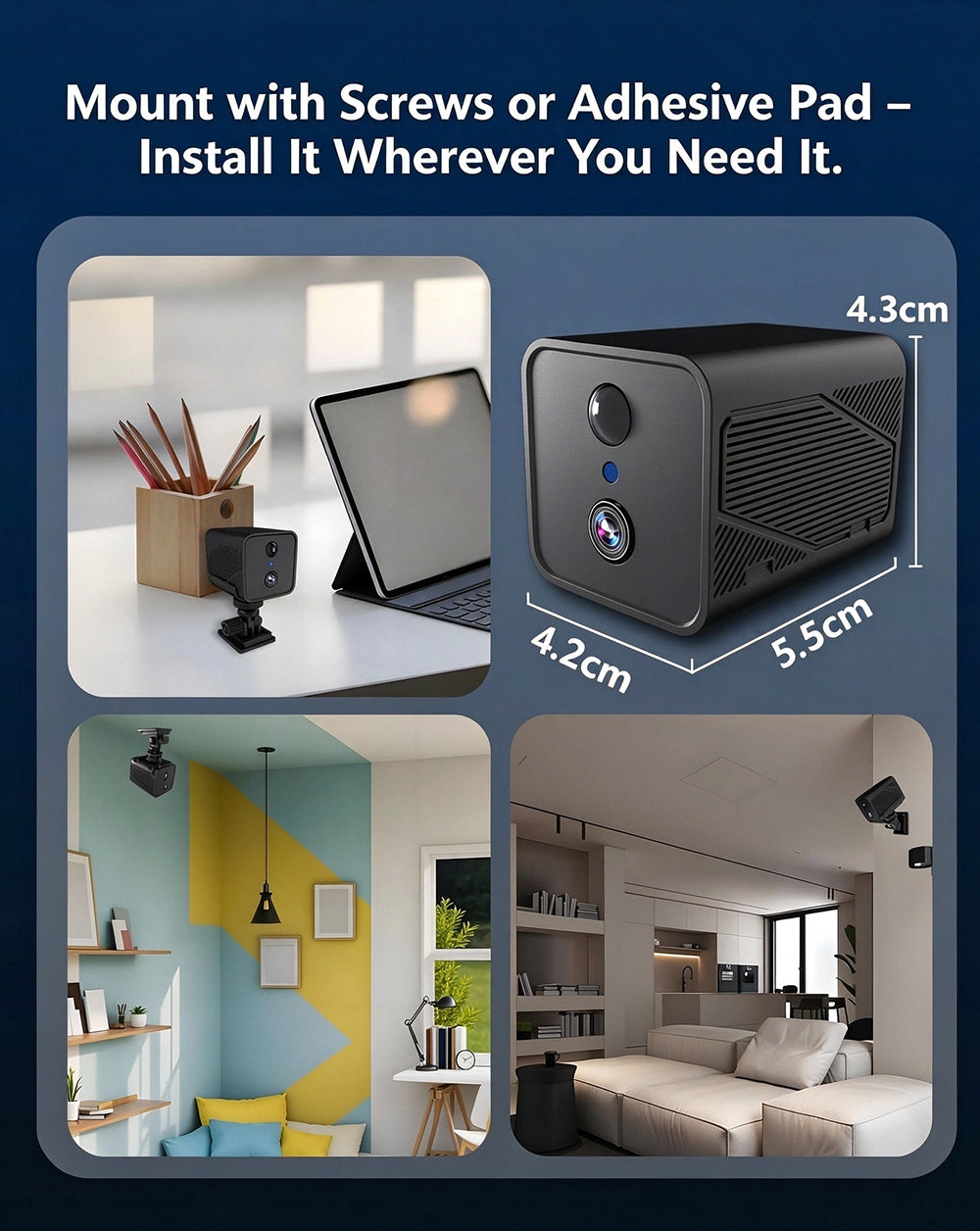Bextgoo Mini Camera N1 Mini Cam WiFi, 4K Indoor WiFi Security Camera, 50-Day Runtime
