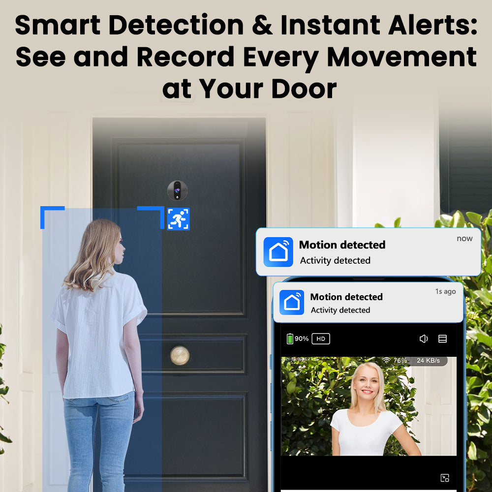 2K Video Peephole Doorbell Camera